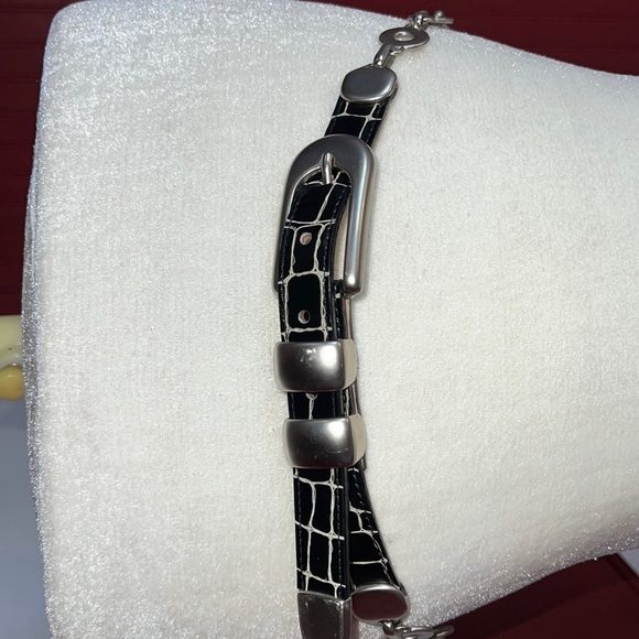 Belts by Simon Leather Belt with Brushed Silver Rings - Picture 8 of 8